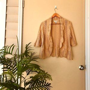 -DRESSBARN Knit Nude Cream Half Sweater Cardigan